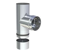 Tuyau de poêle à granulés Raccord double paroi non laqué 100 mm