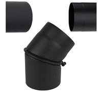 Tuyau de Poêle Coudé Noir Ø 160 mm - Réglable 0-45° - Tube de Poêle en Acier 2 mm - Coude de Conduit de Fumée Pivotant - Courbe 45° - pour Poêle à Bois/Granulés/Cheminée