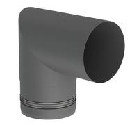 Tuyau de poêle Elargissement avec rosace Ø 100 mm > Ø 120 mm émaillé Noir