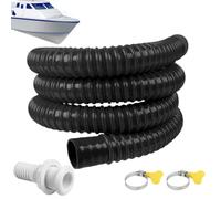 Tuyau de pompe de cale - Kit de remplacement en PVC pour kayak 2,5-0,3 cm | Tuyau de pompe de cale en PVC avec 2 colliers de serrage et sortie de vidange pour kayak, canoë, yacht