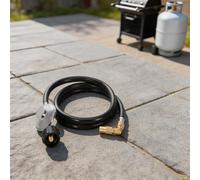 Tuyau de propane de 1,8 m conçu pour les plaques de cuisson de 43,2 cm et 55,9 cm en utilisant des matériaux résistants aux intempéries pour une utilisation à long terme (caoutchouc + laiton)