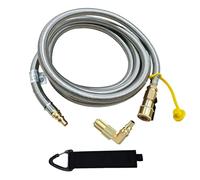 Tuyau de propane LP à connexion rapide de 3,7 m pour véhicule récréatif au barbecue, raccords à connexion rapide de 0,6 cm, valve d'arrêt de sécurité, extension de tuyau de propane pour barbecue de