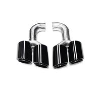 Tuyau de Queue D'extrémité Embout Silencieux D'échappement En Acier Inoxydable 304 Pour Cayenne 958 2011-2014 Embout Silencieux Pour Système Quad(Black B Long)