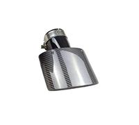 Tuyau de Queue D'extrémité Embouts D'échappement Ovales Inclinés En Carbone Noir Brillant Pour Silencieux Universel En Carbone(Inlet 63 Size A)