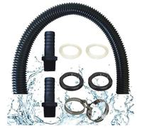 Tuyau de raccordement pour récupérateur d'eau de pluie, avec 2 douilles et contre-écrou, kit pour tonneau de pluie (50 cm).