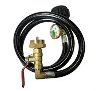 Tuyau de recharge de 0,9 m avec jauge, adaptateur pour réchaud de camping, extension de réservoir de 9,1 kg à 0,5 kg, ligne de gaz en caoutchouc, connecteur de carburant anti-fuite pour barbecue et