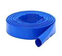 Tuyau de refoulement d'eau plat 10m x 32mm (1 1/4 pouces) pour pompe à eau, tuyau de bassin, pour pompes submersibles, pompes à eau pour vidange de bassin, bleu