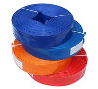 Tuyau de refoulement et de lavage à contre-courant plat en PVC renforcé haute résistance for pompe de transfert d'eau de piscine, longueur 66 pieds (20 m).(Red,25mm/1in)