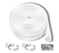 Tuyau de Refoulement, Kit Tuyau Plat en Textile 10 m et 2 Collier de Serrage, Tuyau d'Incendie pour Pompes à Eau Submersibles et Autres, Bain à Remous, Piscine ou Puisard