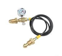 Tuyau de remplissage haute pression 150 cm avec manomètre pour bouteille de gaz de protection adaptateur pour soudure DIN 477 W21.8 tresse en acier inoxydable (style 4)