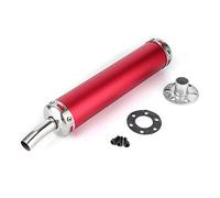 Tuyau de silencieux d'échappement de moto de 20mm / 0.8in, Akozon Acier inoxydable Silencieux d'échappement Pièces de modification pour temps(rouge)