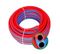 Tuyau De Soudage Jumelé Oxygène Acétylène, Double Tuyau De Torche Oxy Acétylène, Diamètre Intérieur: 6 Mm, Diamètre Extérieur: 12 Mm (Rouge Et Bleu), 15m