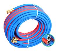 Tuyau De Soudage Jumelé Oxygène Acétylène, Tuyaux De Torche De Coupe Avec Raccord En Cuivre, Tuyau De Tuyau À Air Comprimé En PVC, Diamètre Intérieur: 10 Mm, Diamètre Extérieur: 16 Mm,15m