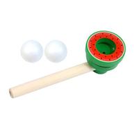 Tuyau de soufflage à bille - Exercice de respiration flottant, entraîneur de contrôle diaphragmatique, bois classique de 15 cm + sphères légères en styrène, pin certifié FSC pour l'orthophonie et les