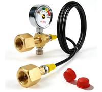 Tuyau De Transfert Co2 de 1,5 M, Tuyau Adaptateur Co2, Tuyau Haute Pression Avec Manomètre 3000 Psi, Raccord Fileté 2 X W21.8 X 1/14", Tuyau de Transfert de Gaz de Protection pour Bouteilles de Gaz