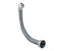 Tuyau de trop-plein de lavabo avec joint rectangulaire pour drainage d'évier - Tuyau anti-débordement G1-1/2" en polypropylène et PVC - Gris - Pour salle de bain et