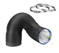 Tuyau de Ventilation 153 mm, 3 m Tuyau d'Evacuation en PVC Aluminium Gaine, Réduction du Bruit, Isolation Thermique, Gaine Flexible Aluminium de d'Air, Climatisation, Sèche-linge, Hotte, Noir