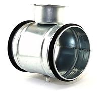 Tuyau de ventilation à clapet papillon, débit d'air réglable avec joint en caoutchouc, joint double lèvre, tuyau spiralé, débit d'air réglable Ø 200 mm.