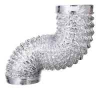 Tuyau de ventilation de sécheuse non isolée à l'aluminium flexible pour chauffage, refroidissement et CVC 125mm(4.9in) 3m(9.8ft)