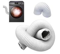Tuyau De Ventilation Flexible Conduit D’air En Feuille D’aluminium | 150mm x 6m Gaine Ventilation Blanc Tuyau D'évacuation Pour Sèche-linge, Extracteur D’air, Hotte(10m/32.8ft,125mm-4.92in)