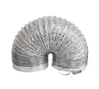 Tuyau de Ventilation Flexible en Aluminium, Gaine Alu Flexible et Gaine Alu Semi-Rigide en Aluminium Double Couche avec Fil D'acier, pour Vmc Résidentielle, Bureaux, Locaux Commerciaux(2m,150mm)
