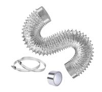 Tuyau de ventilation pour sèche-linge, avec canal flexible en feuille d'aluminium PVC et pinces, 248 cm, tuyau d'évacuation de climatisation, tuyau de ventilation portable, raccord résistant à la