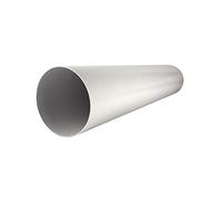 Tuyau de ventilation rond - Canal plat - Système de conduit de ventilation - En plastique - PVC - Diamètre : 125 mm - Tuyau en PVC - 1,0 m