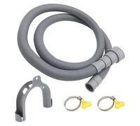 Tuyau de vidange 1,5 mètre for lave-linge, lave-vaisselle, tuyau d'extension d'évacuation avec colliers serrage, accessoires for machine à laver