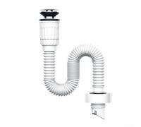 Tuyau de vidange anti-débordement pour évier - Tuyau d'évacuation en ABS haute température avec joint en silicone - Convient pour tuyaux en PVC de 50 mm à 75 mm - Installation rapide - Pour salle de