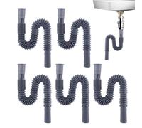 Tuyau De Vidange D Évier Flexible, Tuyau De Salle De Bain Extensible, Accessoire De Salle De Bain 5 Pièces De Vidange Ajustable De Remplacement Pour Appartement Hôtel Dortoir