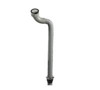 Tuyau de vidange de baignoire flexible de 800 mm avec renfort en fil d'acier, construction en polypropylène + PVC + acier inoxydable 304, raccord fileté G1-1/2" pour installations de baignoire