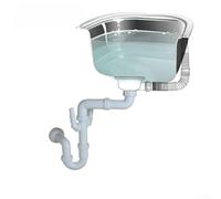 Tuyau de vidange d'évier coudé en U de 40 mm, joint d'eau anti-odeur pour cuisine et salle de bain, tuyau d'évacuation en PVC PP haute température, design de vidange arrière peu encombrant, blanc