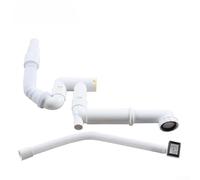 Tuyau de vidange d'évier de 45 mm, trop-plein rond/carré, joint de blocage de 50 mm, joint d'étanchéité anti-odeur, mécanisme de connexion PP + PVC (carré)