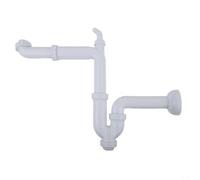 Tuyau de vidange d'évier de cuisine 40 mm coudé en U avec prévention des odeurs Angle réglable sous l'évier Tuyau de drainage sous l'évier Sortie arrière Gain de place Tuyau d'évacuation d'évier pour