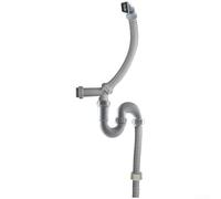 Tuyau de vidange d'évier de cuisine 45 mm simple cuve en U anti-odeur sortie arrière PP gain de place kit de raccordement des déchets