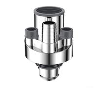 Tuyau de vidange d'évier de cuisine en ABS triple sortie anti-parfum joint magnétique en silicone collecteur lave-vaisselle ouverture 90 degrés résistant à la chaleur gris argenté 4,7 x 4 x 2,5 cm