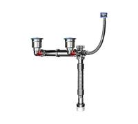 Tuyau de vidange d'évier de cuisine en acier robuste à double fente pour une élimination fluide de l'eau et filtre anti-fuite