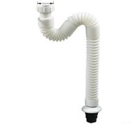 Tuyau de vidange d'évier de cuisine G1-1/2" flexible télescopique | Tube de drainage en polypropylène de 45 mm de diamètre intérieur avec joint anti-obstruction, réglable de 285 à 780 mm pour