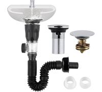 Tuyau de vidange étanche avec joints en silicone universels pour trous de 3,8 cm et 5,1 cm, trop-plein sans trop-plein. Tuyau de vidange universel