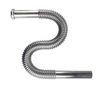 Tuyau de vidange flexible en acier inoxydable, tuyau d'évier de lave-vaisselle de 31,5 po, tube d'extension de siphon en S, connecteur DN30 for égout de lavabo