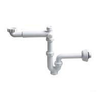 Tuyau de vidange mural moderne pour lavabo avec interface G1-1/4 et joint d'étanchéité anti-odeur en U pour lavabo de salle de bain Tube télescopique en polypropylène blanc