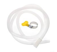 Tuyau de vidange portable pour climatiseur et machine à laver avec collier de serrage en acier inoxydable, tube d'extension flexible en TPE pour connexion de 15 à 20 mm, couleur blanche, longueur 2 m