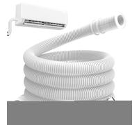 Tuyau de Vidange pour Climatisation, Tuyau de vidange d'eau pour climatiseur avec collier, Tube étanche pour machine à laver, climatiseur sans conduit, déshumidificateur et évacuation d'eau