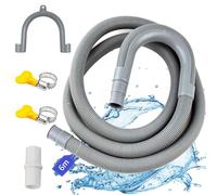 Tuyau de vidange pour machine à laver, 1/1.5/2/2.5/3/4/5/6/7M Flexible d'évacuation universel, y compris support et colliers de serrage, Rallonge de tuyau pour lave-vaisselle et machine à laver (6m)