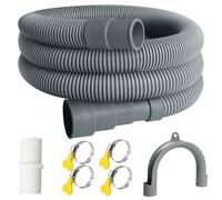 Tuyau de vidange pour machine à laver 1,5 m, rallonge de tuyau d'évacuation avec étrier, tuyau de vidange avec connecteur et 4 colliers de serrage, rallonge de tuyau d'évacuation de 20 mm de diamètre