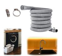 Tuyau de Vidange pour Machine à Laver, 1-6 M Flexible d'évacuation Universel, Matériau PVC, Compris Support et Colliers de Serrage, Rallonge de Tuyau pour Lave-vaisselle et Machine à Laver (3 M)
