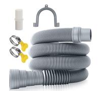 Tuyau de vidange pour machine à laver, 5 m, rallonge de tuyau d'eaux usées, camping-car, avec arceau en U, adaptateur et colliers de serrage pour caravane, sèche-linge, lave-vaisselle