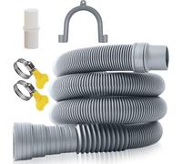 Tuyau De Vidange Pour Machine À Laver,5 M,Rallonge De Tuyau D'eaux Usées,Camping-Car,Avec Arceau En U,Adaptateur Et Colliers De Serrage Pour Caravane,Sèche-Linge,Lave-Vaisselle