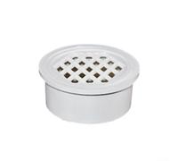 Tuyau de vidange rond en PVC de 50 x 200 mm avec couvercle de vidange intégré, conçu pour un drainage efficace sur les balcons et les sols avec connexion sécurisée (75 mm)