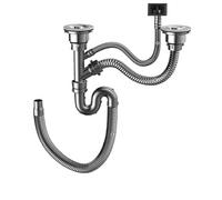 Tuyau De Vidange Universel À Double Cuvette For Évier De Cuisine, Ensemble Complet De Raccords De Tuyaux D'égouttage, Accessoires De Cuisine Ménagers